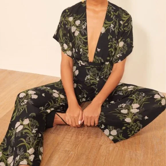 Reformation Lemongrass Jumpsuit Anastasia Size 6 - Picture 3 of 11